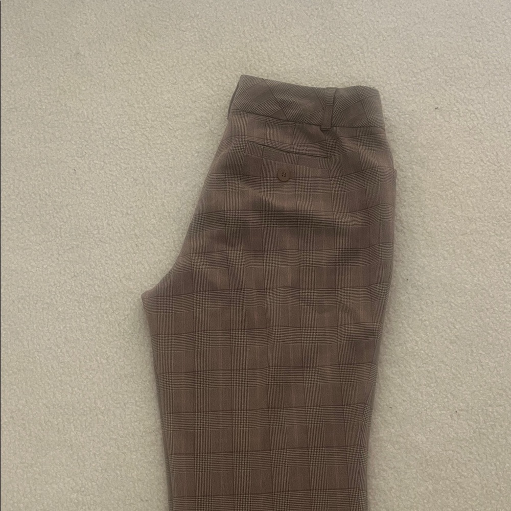 Context Brown Plaid Straight Leg Pants - Picture 5 of 5